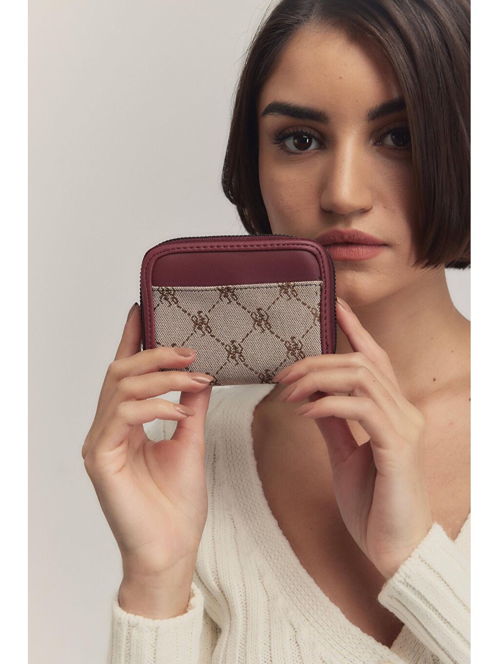 Bert Desenli Cüzdan  Bordo-2