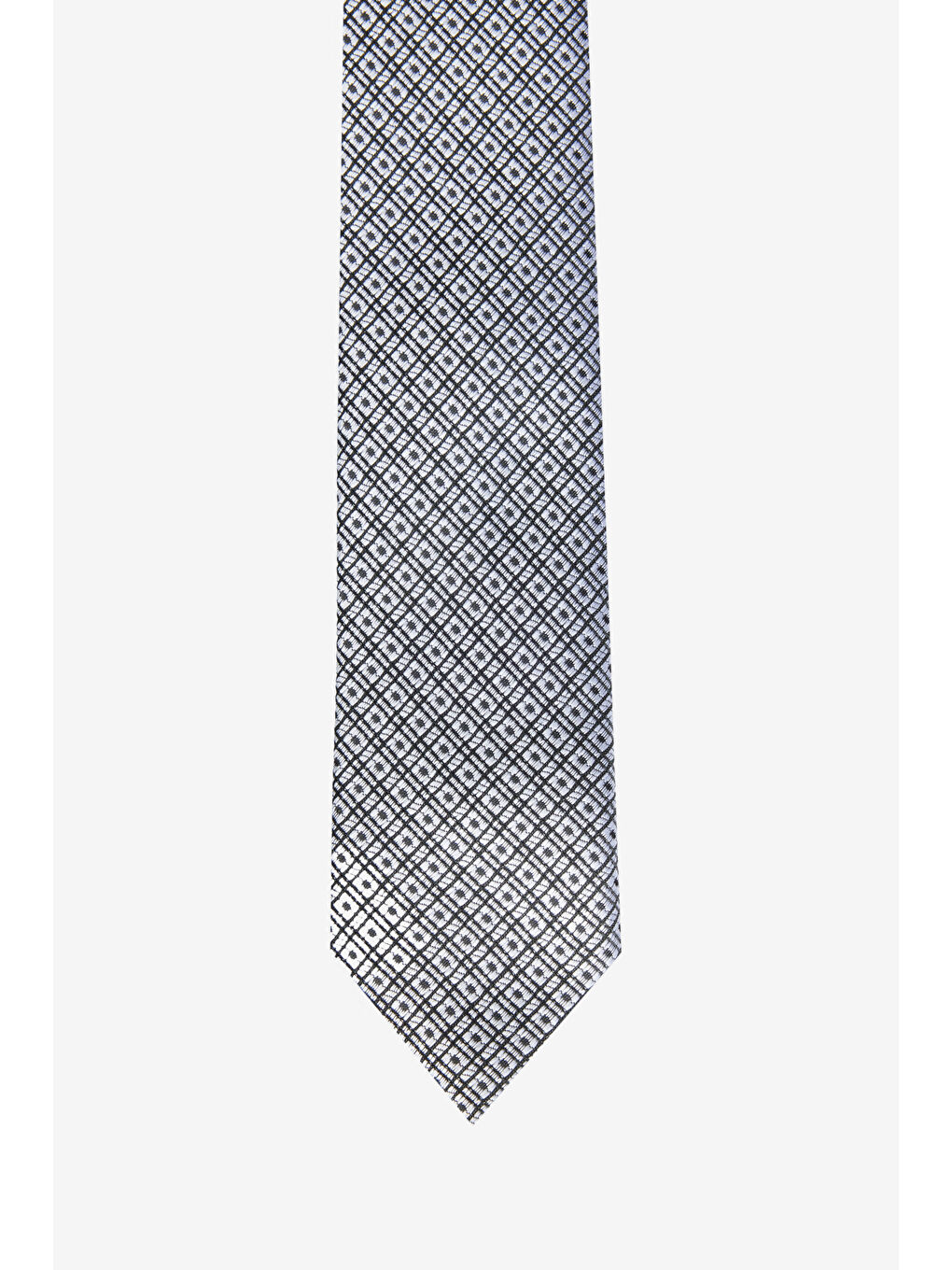 Erkek Gri-Siyah Desenli Kravat-1