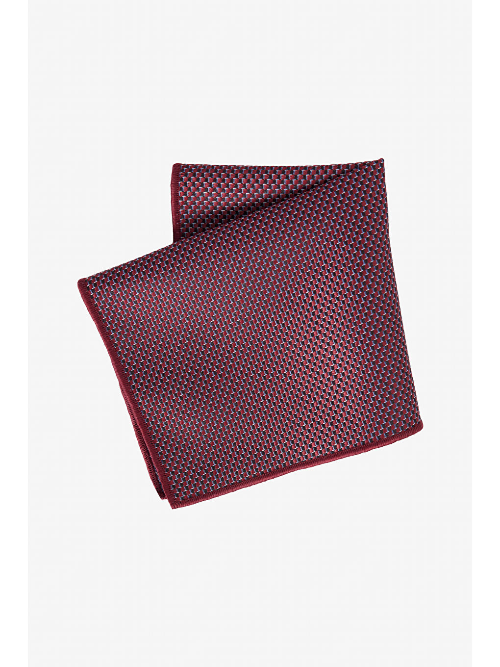 Erkek Bordo-Gri Desenli Kravat-Mendil Set-1