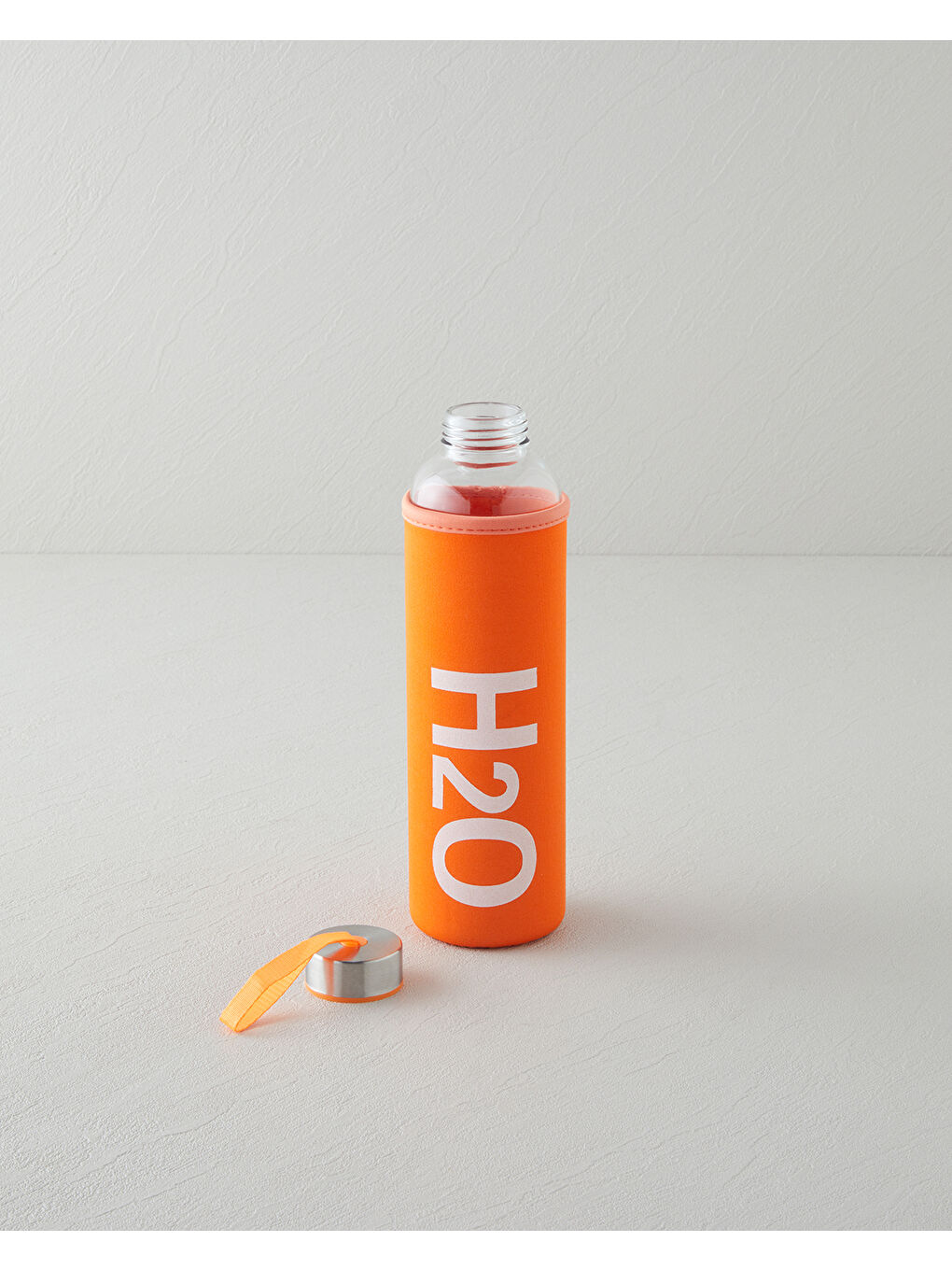 Refresh Bottle Cam Kılıflı Şişe 600 ml Turuncu-1