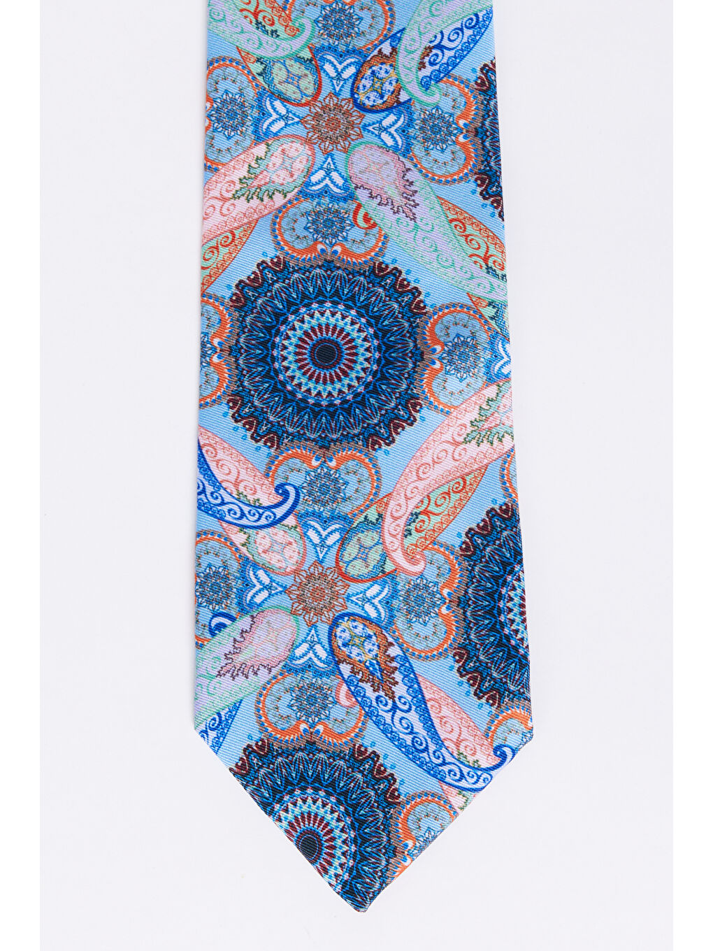 Erkek Mavi Desenli Kravat-1