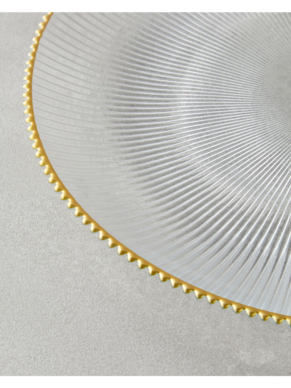 Sarı Graceful Shapes Cam Servis Tabağı Gold-2