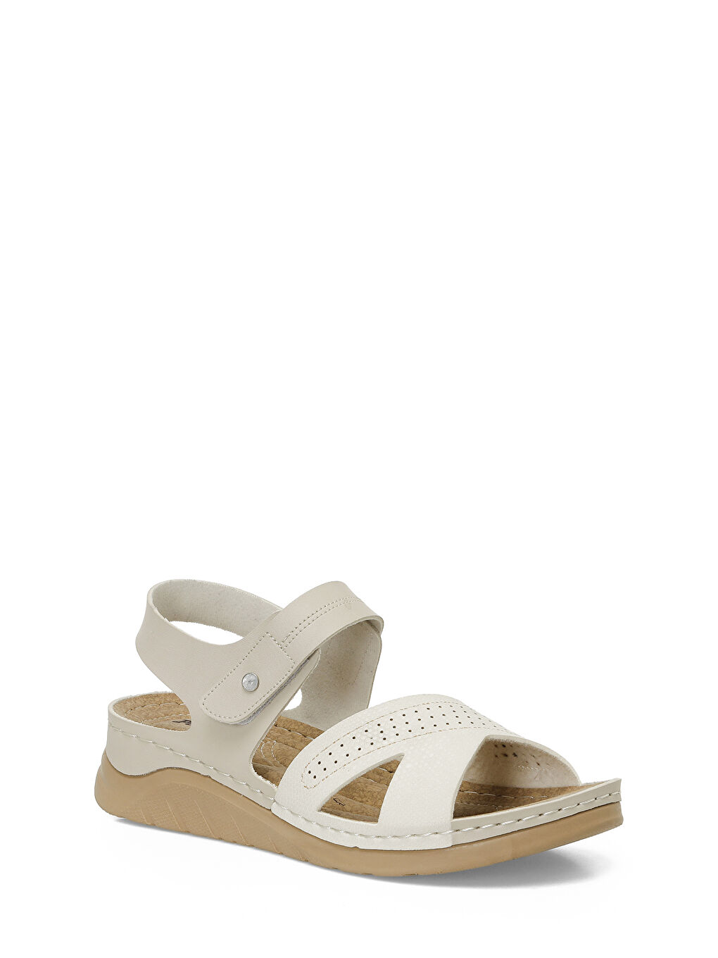 164400.Z5FX Bej Kadın Düz Sandalet-1