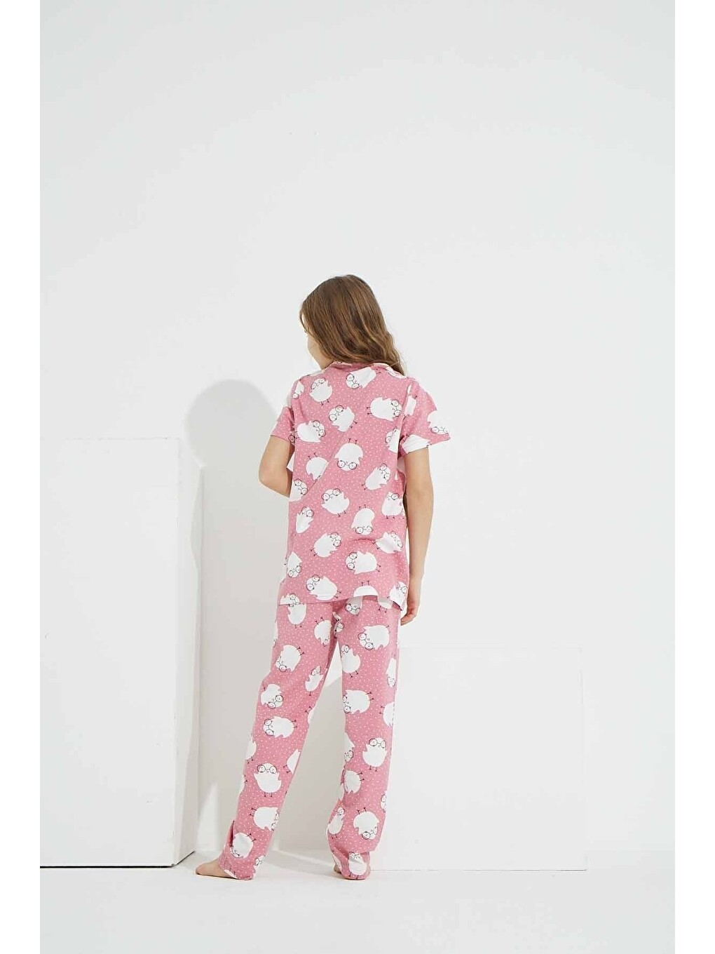 Karışık Pamuklu Elastanlı Pijama Takım-3