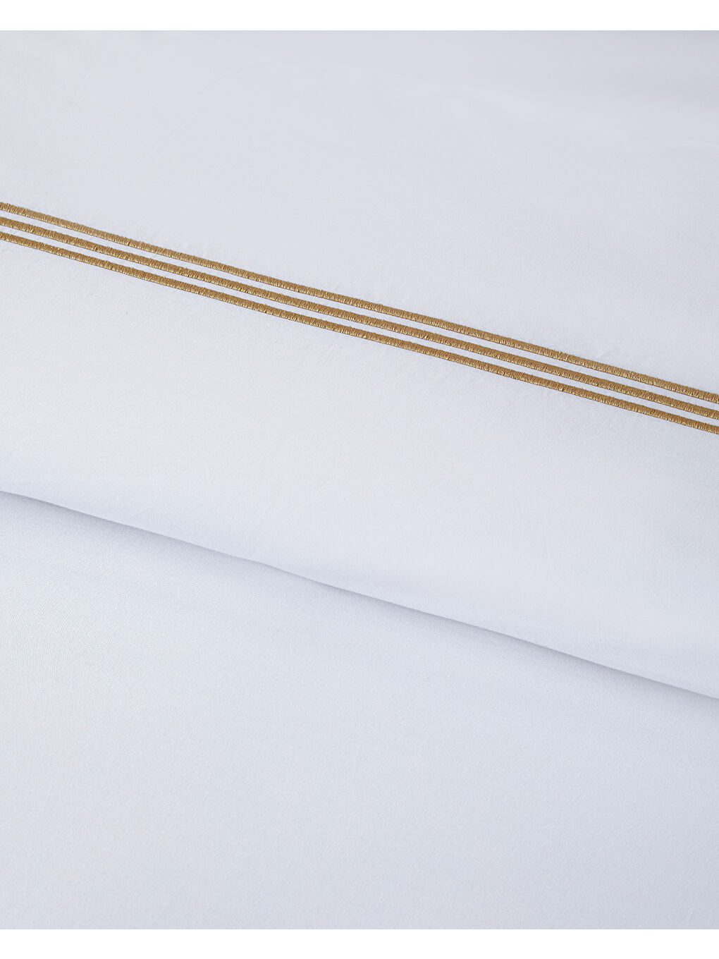 Sarı Modern Frame Nakışlı Perkal Super King Nevresim Takımı 260x220 cm Gold-3