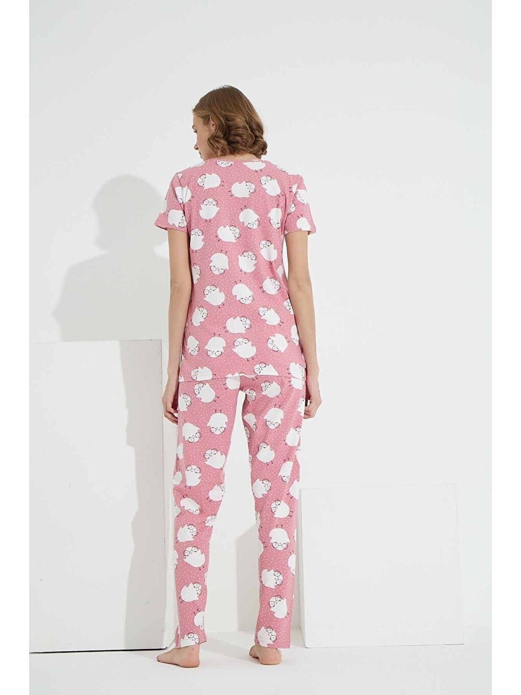 Karışık Pamuklu Elastanlı Pijama Takım-4