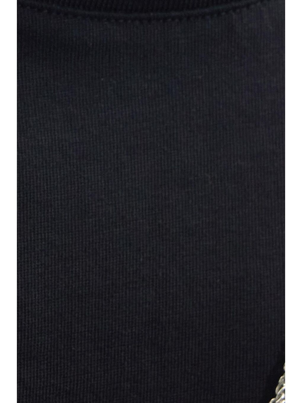 Erkek Regular Fit Klasik Kesim %100 Pamuk Bisiklet Yaka Siyah Tişört-5