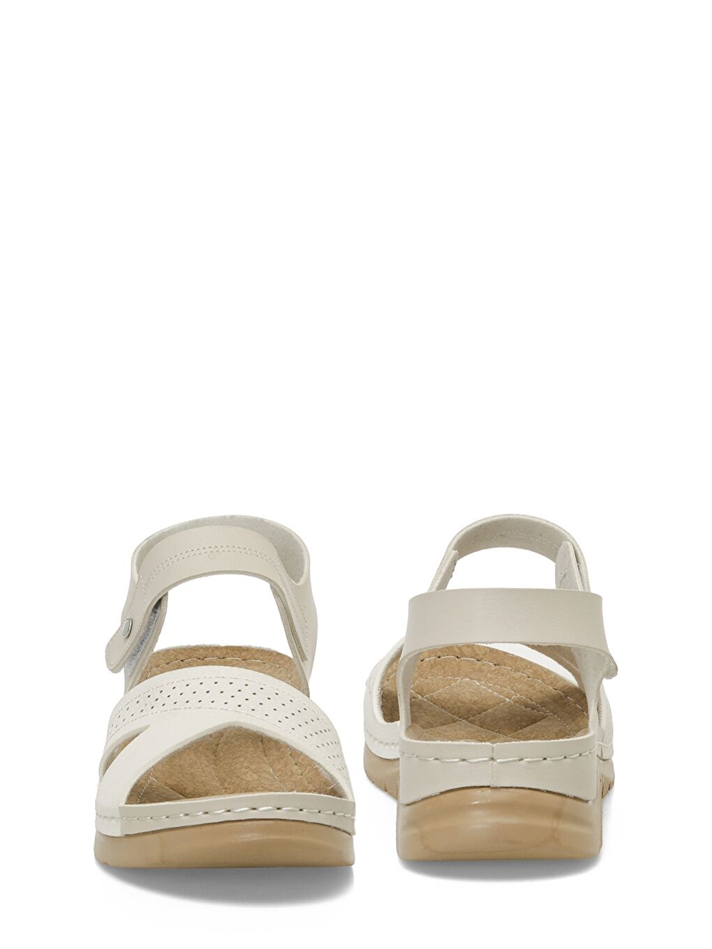 164400.Z5FX Bej Kadın Düz Sandalet-4