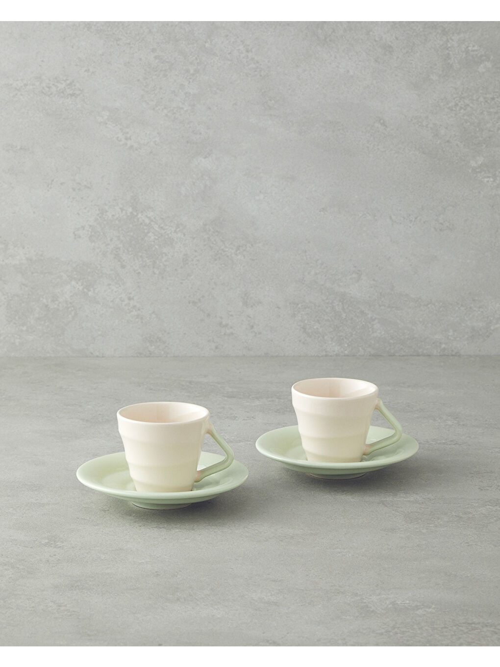 Valora Seramik 4 Parça 2 Kişilik Kahve Fincan Takımı 90 ml Açık Yeşil
