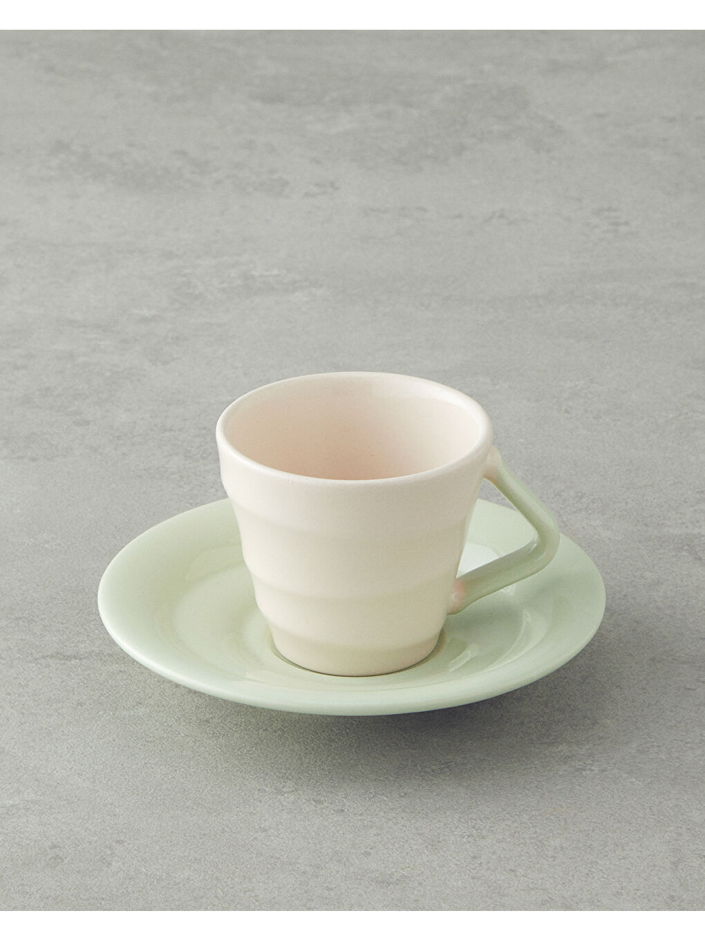 Valora Seramik 4 Parça 2 Kişilik Kahve Fincan Takımı 90 ml Açık Yeşil-2