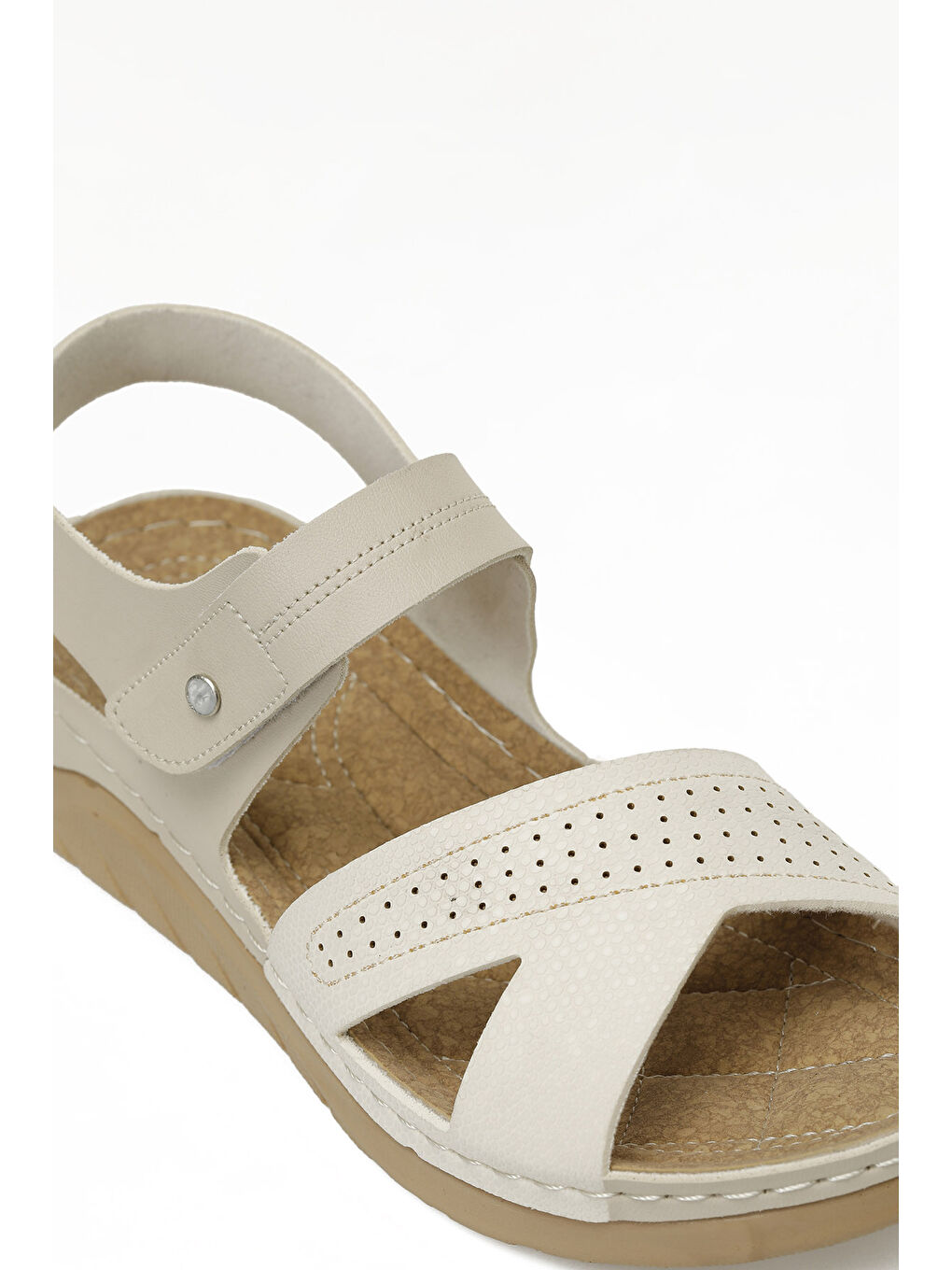 164400.Z5FX Bej Kadın Düz Sandalet-6