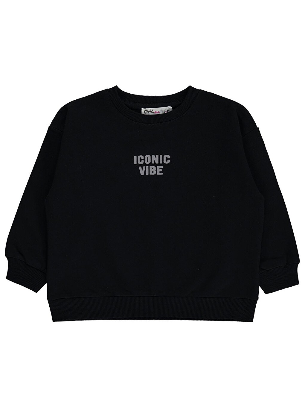 Girls Basic 2-5 Yaş Sweatshirt - Siyah