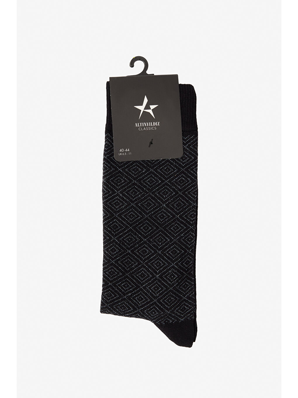 Erkek Siyah-Gri Desenli Pamuklu Soket Çorap-3