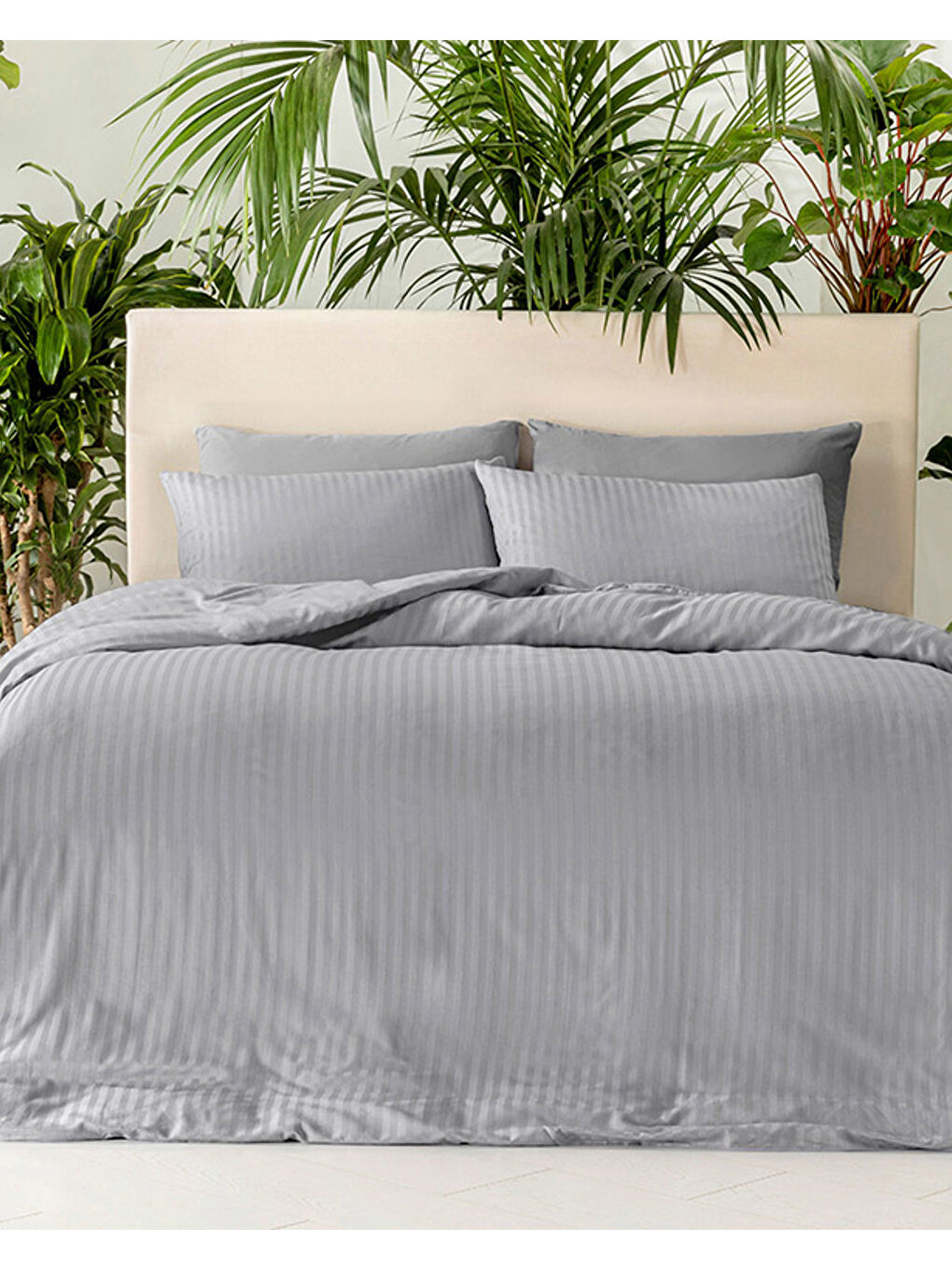 Crystal İpeksi Twill King Size Nevresim Takımı Gri