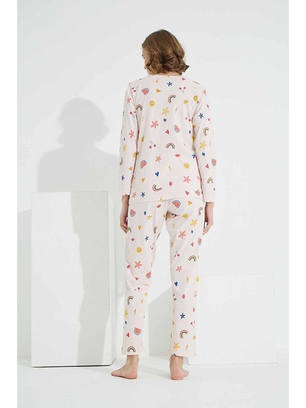 Karışık Pamuklu Örme Pijama Takım-2