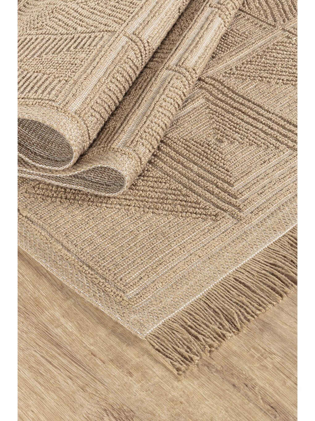 Natura 6661 %100 Doğal Jüt Kilim Bej Renkli Yumuşak Dokulu Kilim Modern Dokuma Kilim-160x230-5