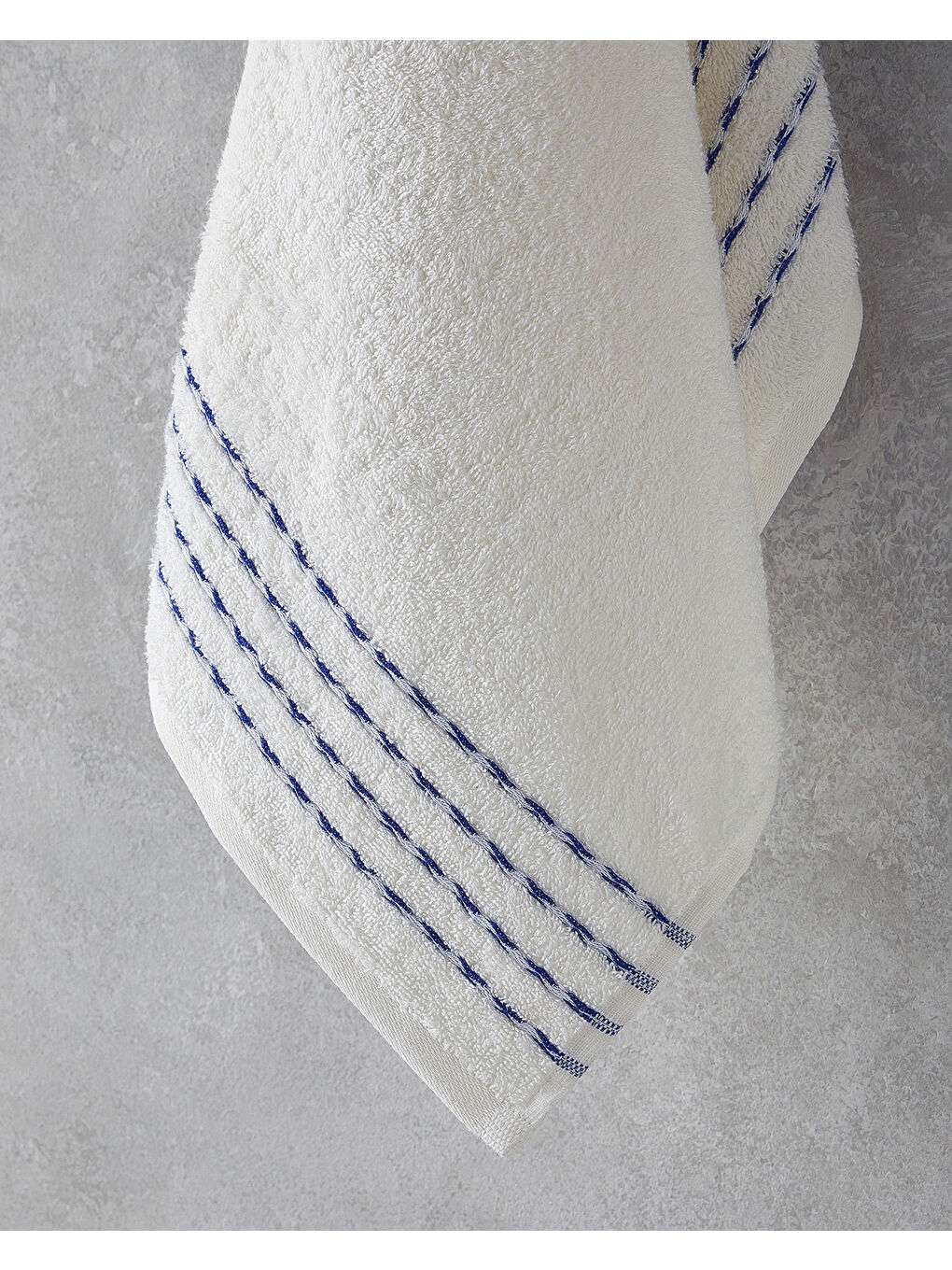 Soft Wave Pamuklu Yüz Havlusu 50x80 cm Ekru-1