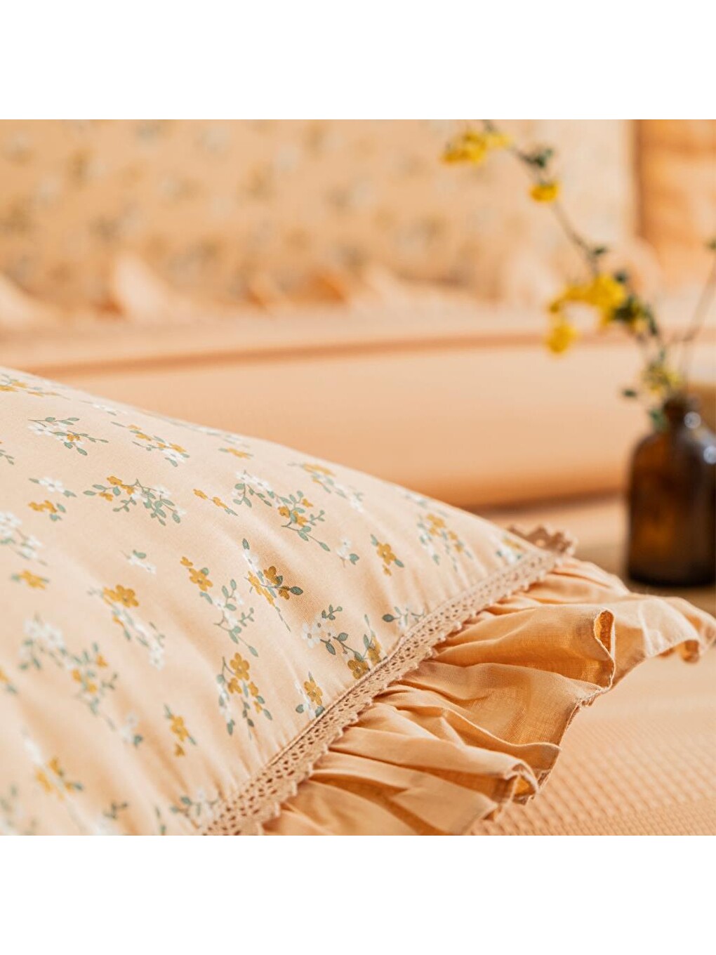 Sarı Home Chance Çift Kişilik Pike Takımı 4 Parça-Açık Hardal-3