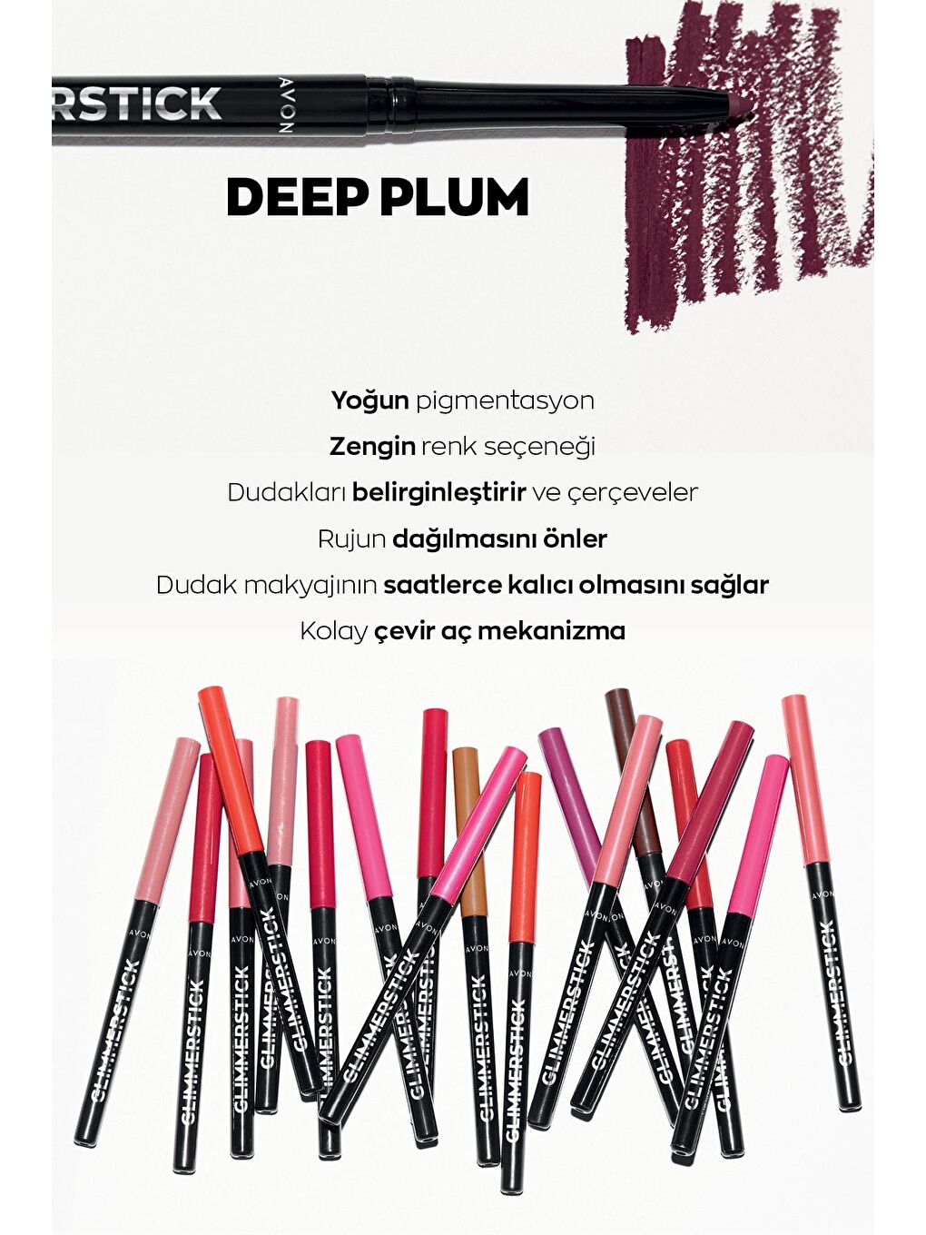 AVON Renksiz Glimmerstick Dudak Kalemi Deep Plum - 1