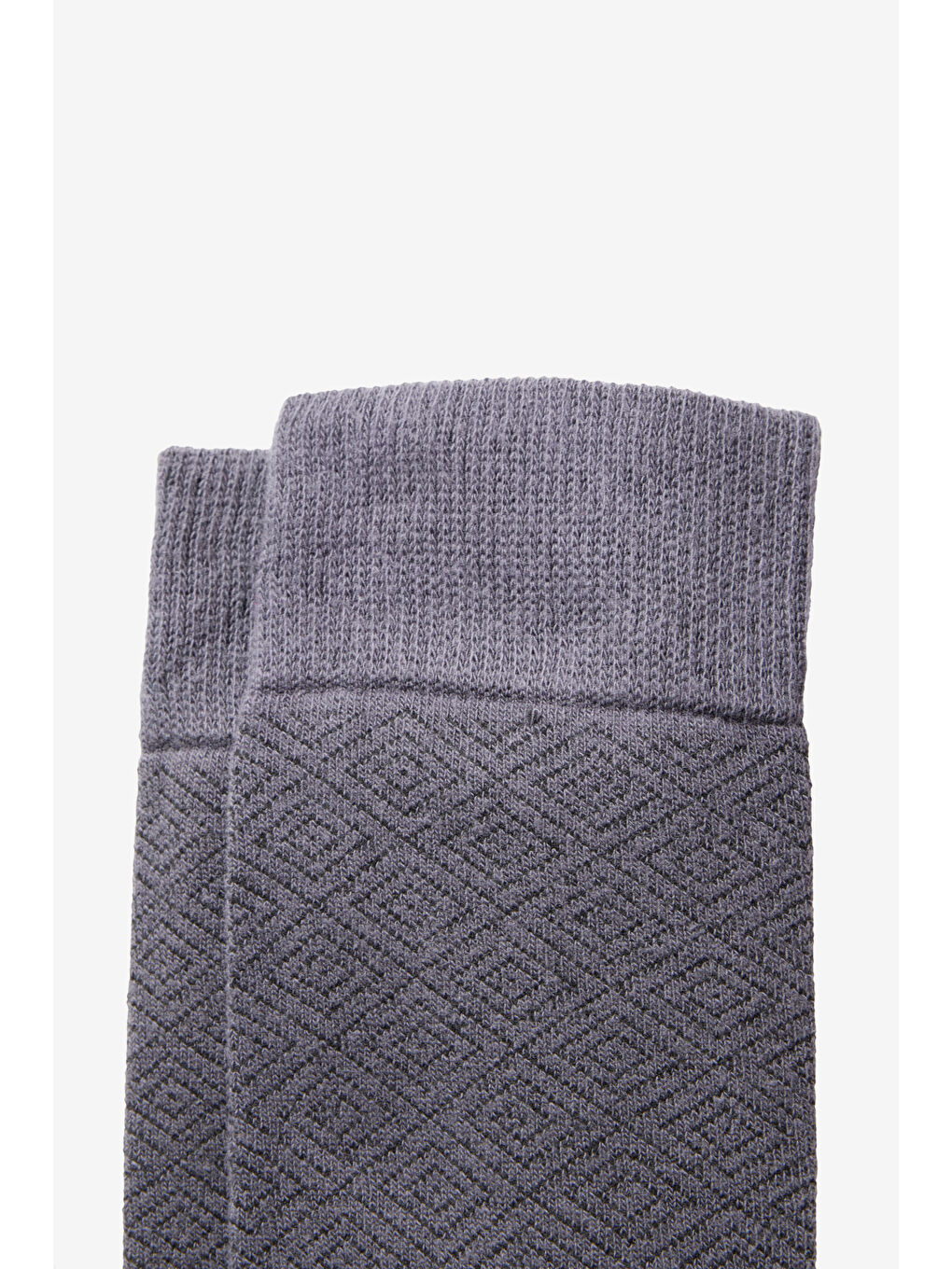 Erkek Antrasit-Siyah Desenli Pamuklu Soket Çorap-2