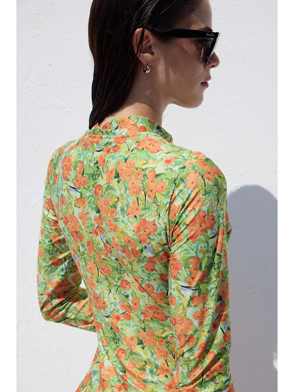 Pembe DESENLİ FERMUARLI SURF MAYO PEACH-2