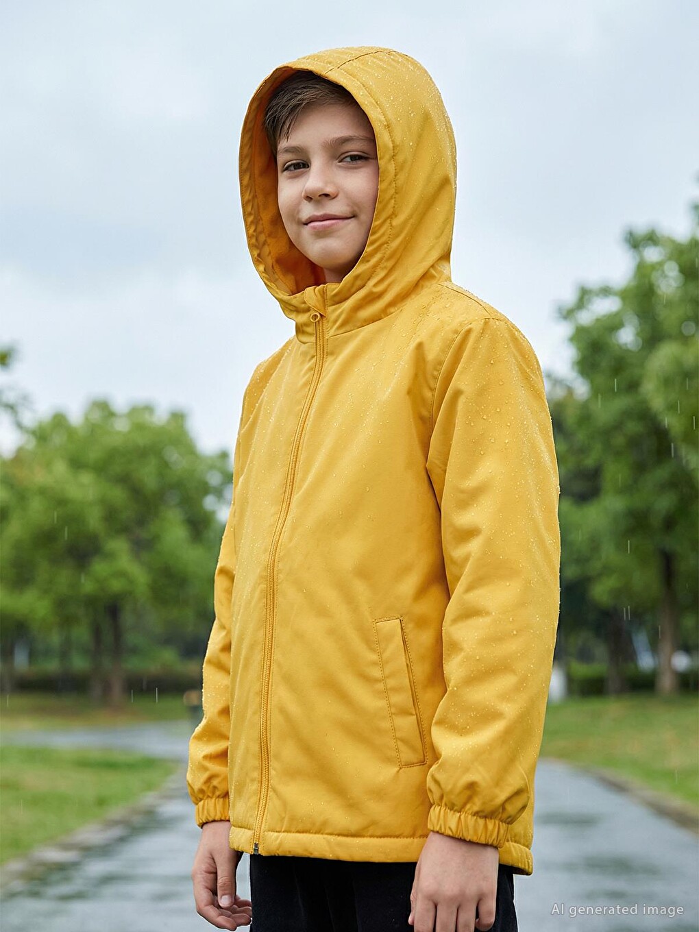 Boys İçi Polarlı Basic 2-5 Yaş Yağmurluk - Sarı