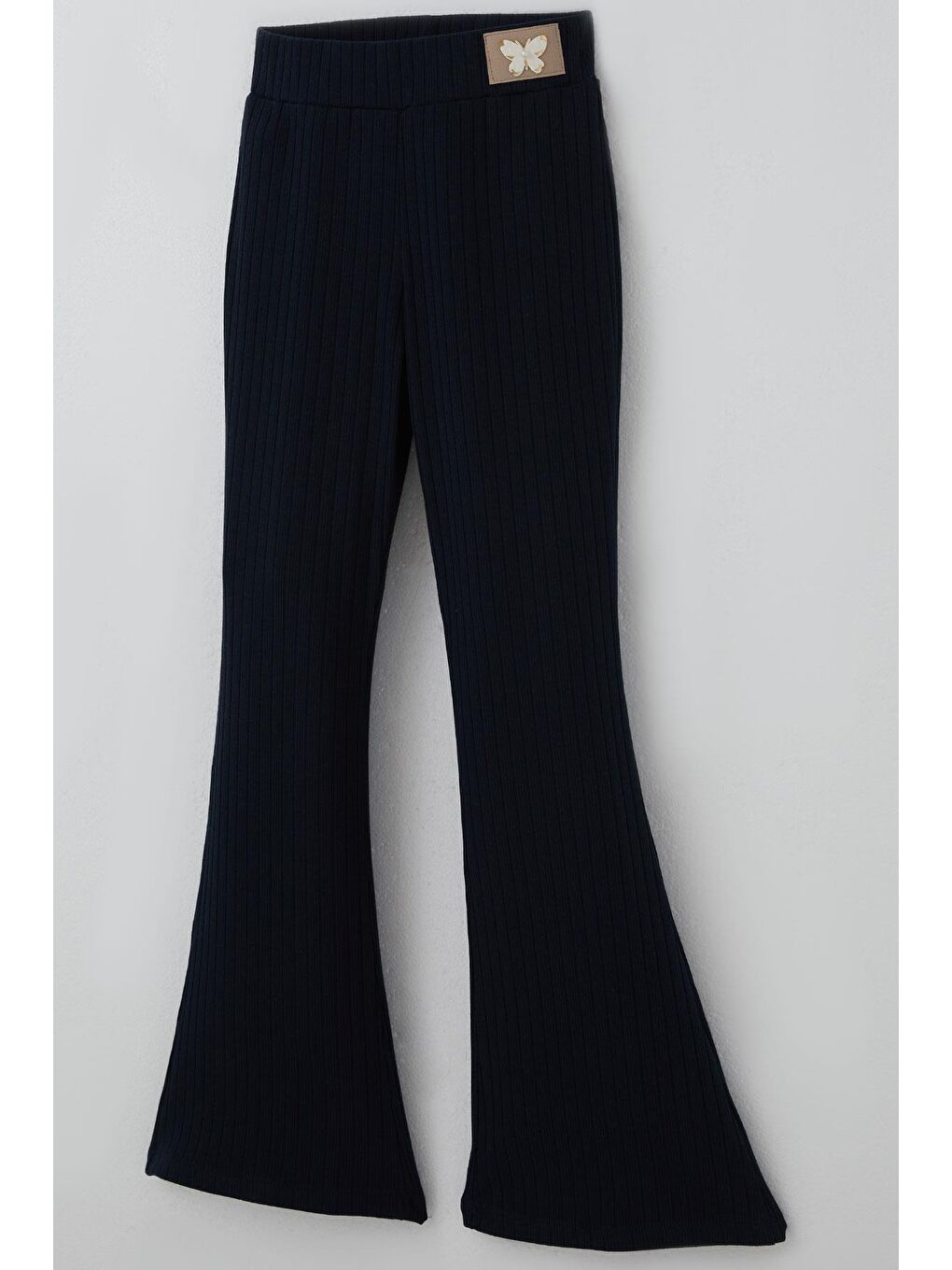 Kız Çocuk İspanyol Paça Tayt İncili Kelebek Arma Aksesuarlı Lacivert (8-14 Yaş)-2