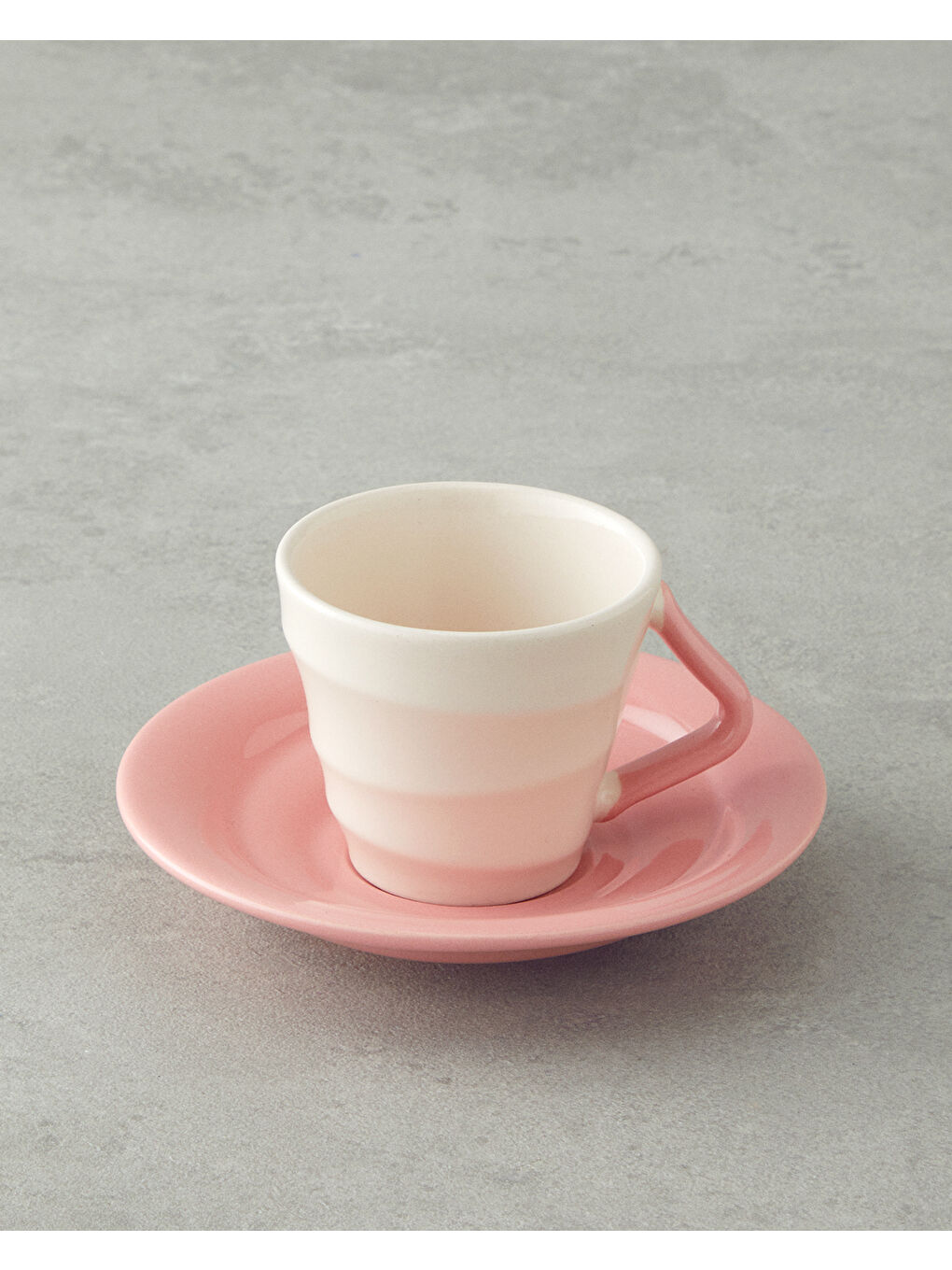 Valora Seramik 4 Parça 2 Kişilik Kahve Fincan Takımı 90 ml Pembe-2