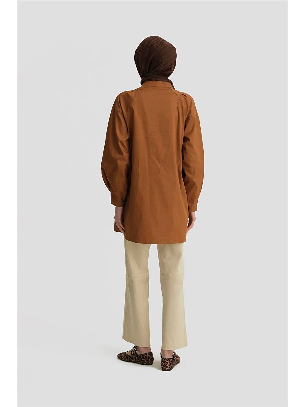 Kahverengi Kolu Pileli Hakim Yaka Tunik 25Y4612 Taba-4