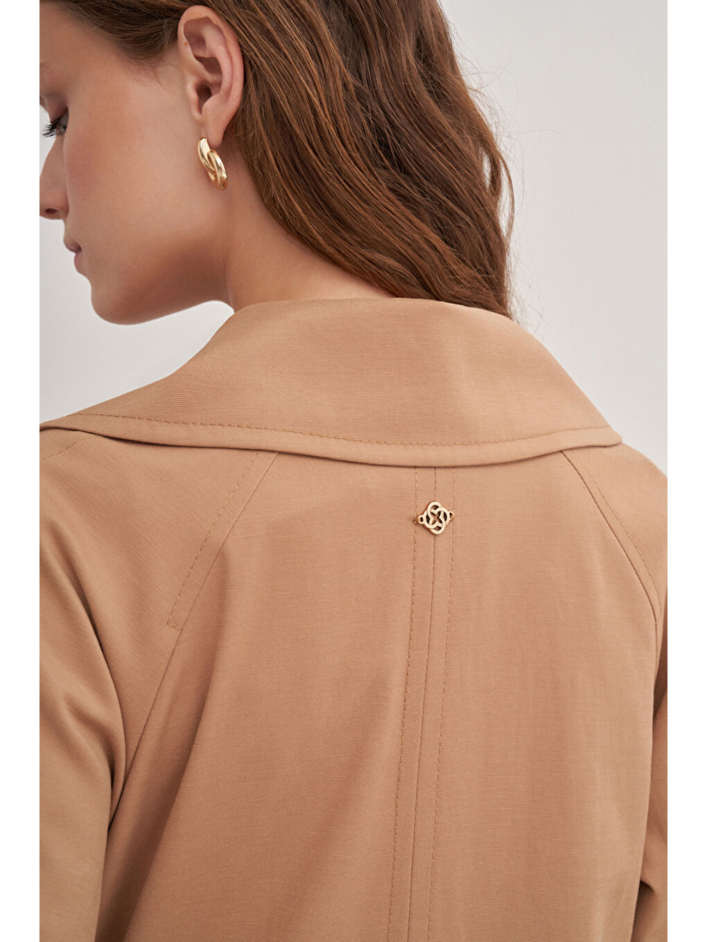 Kahverengi 7177111 Tek Düğmeli Pardösü-4