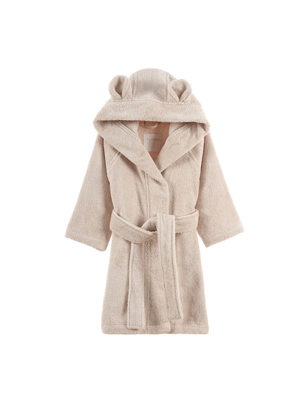 Tiny Bear Organik Pamuk Çocuk Bornoz Bej-1