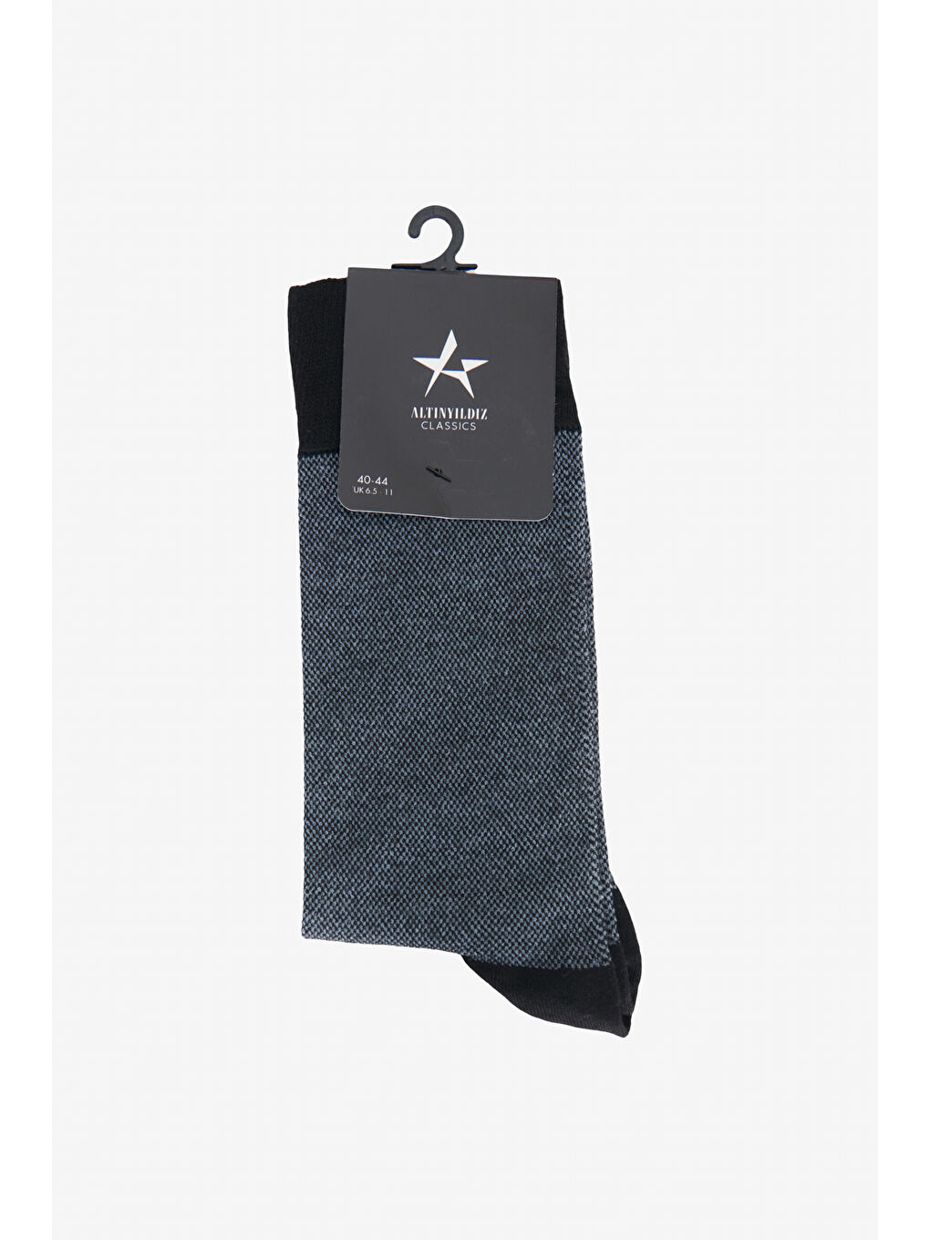 Erkek Gri-Siyah Desenli Bambulu Soket Çorap-2