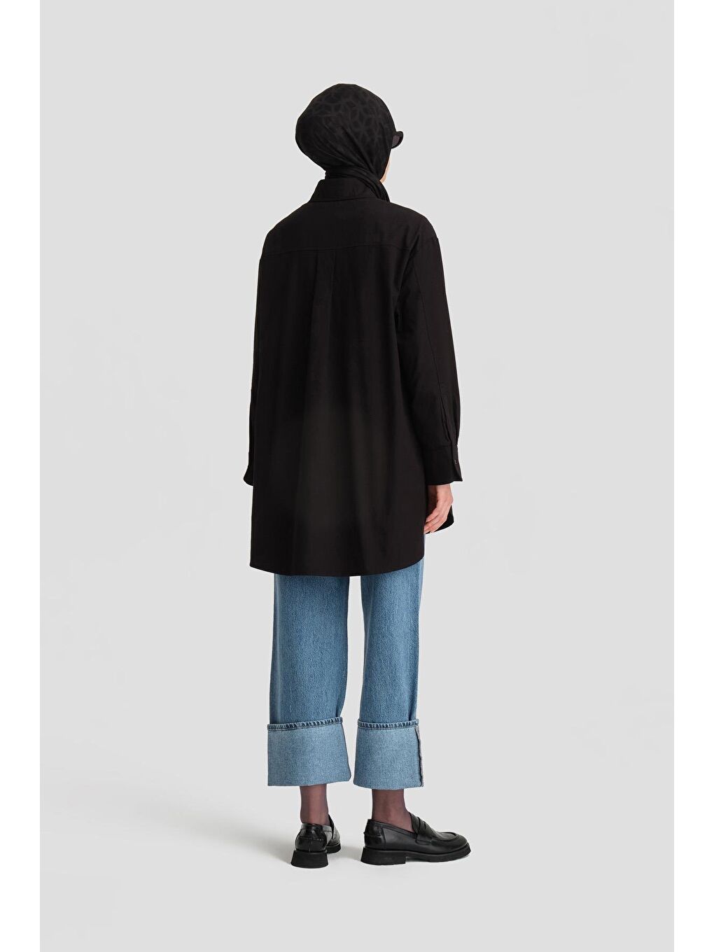 Cepli Gabardin Gömlek Ceket 24K3603 Siyah-5