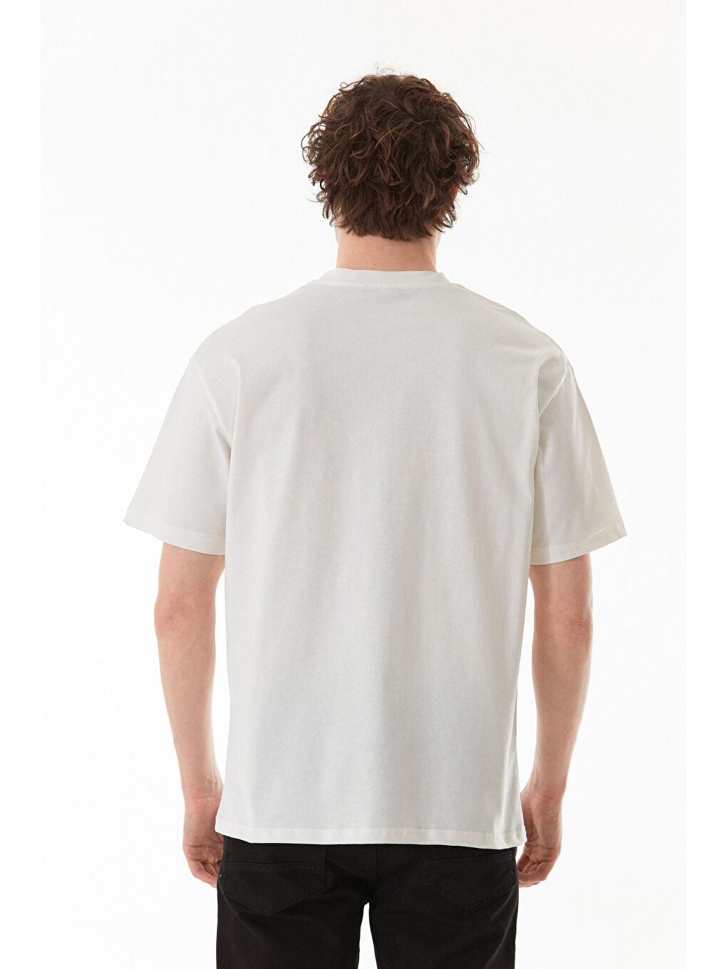 Ekru We Are Fearless Yazı Baskılı Bisiklet Yaka Tişört-2