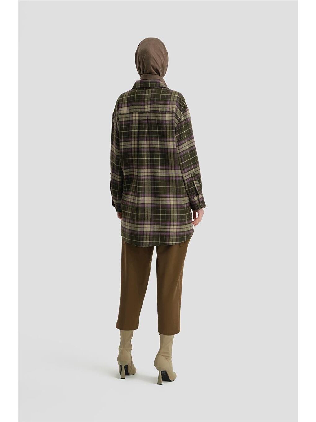 Kapaklı Cepli Oduncu Gömlek Ort3637 Haki-4