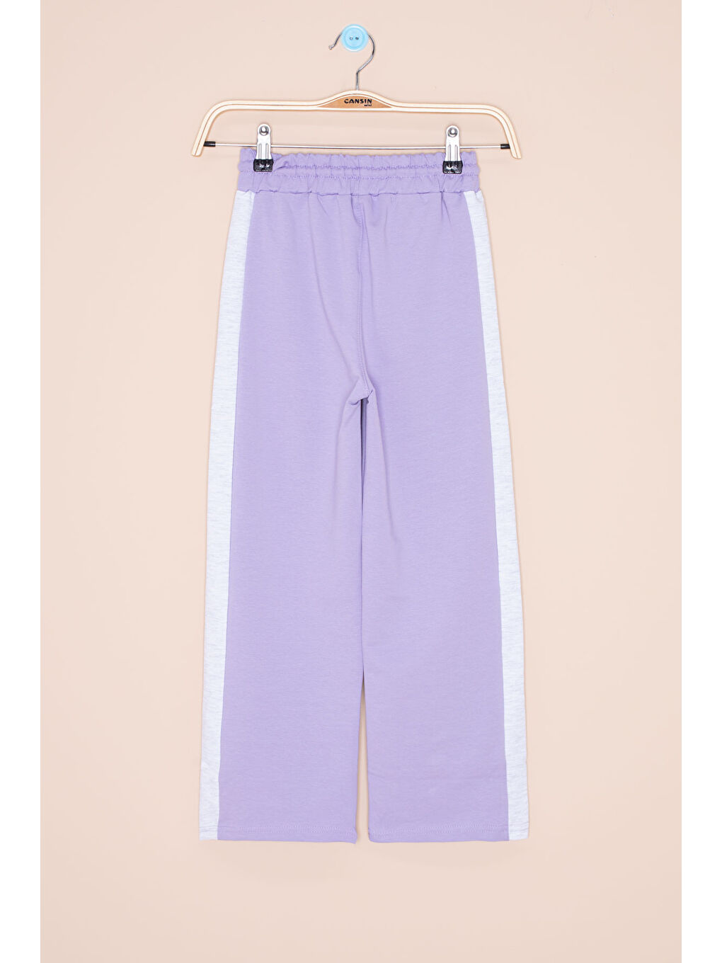 Mor Eflatun Garnili Geniş Paça Kız Çocuk Beli Lastikli Eşofman Altı 20633-1