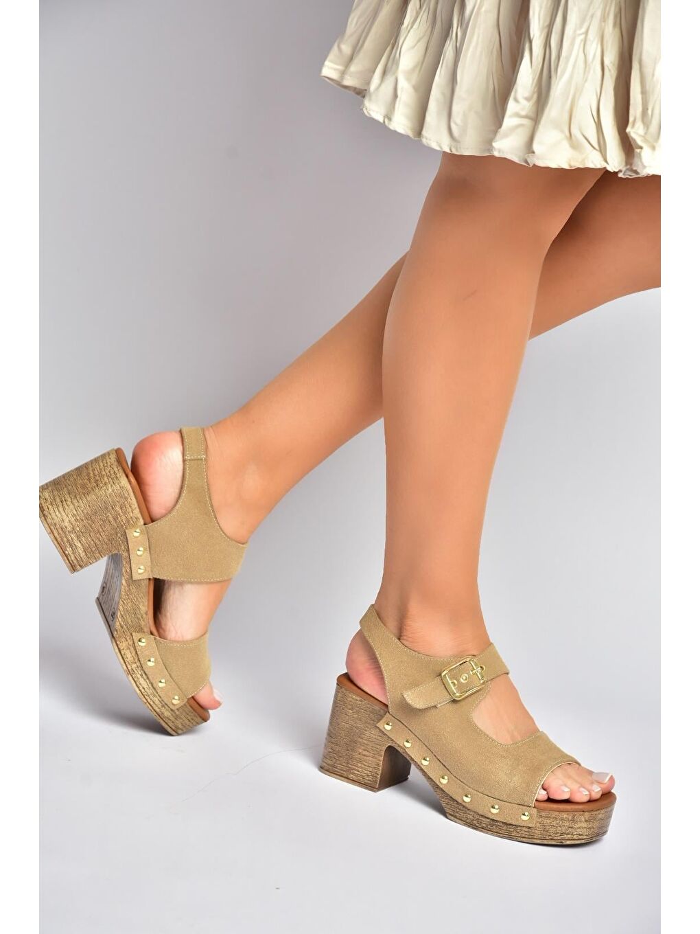 Bej Kadın Topuklu Ayakkabı Y996793502-1