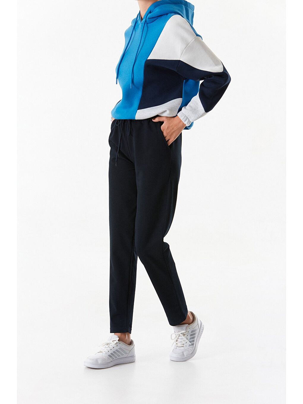 Lacivert Beli Lastikli Cepli Eşofman Altı-1