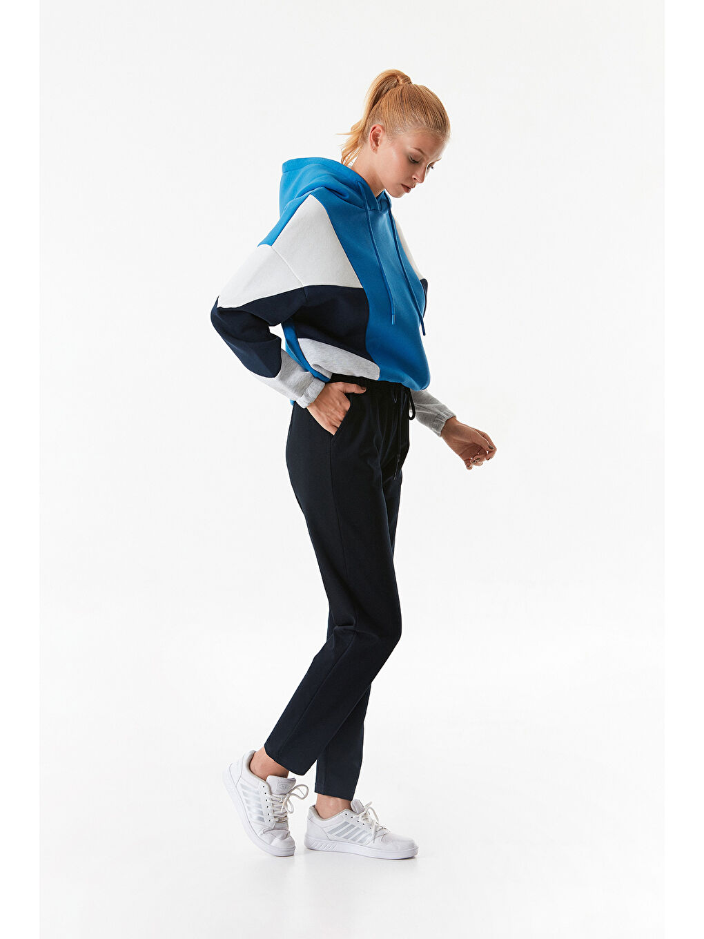 Lacivert Beli Lastikli Cepli Eşofman Altı-2