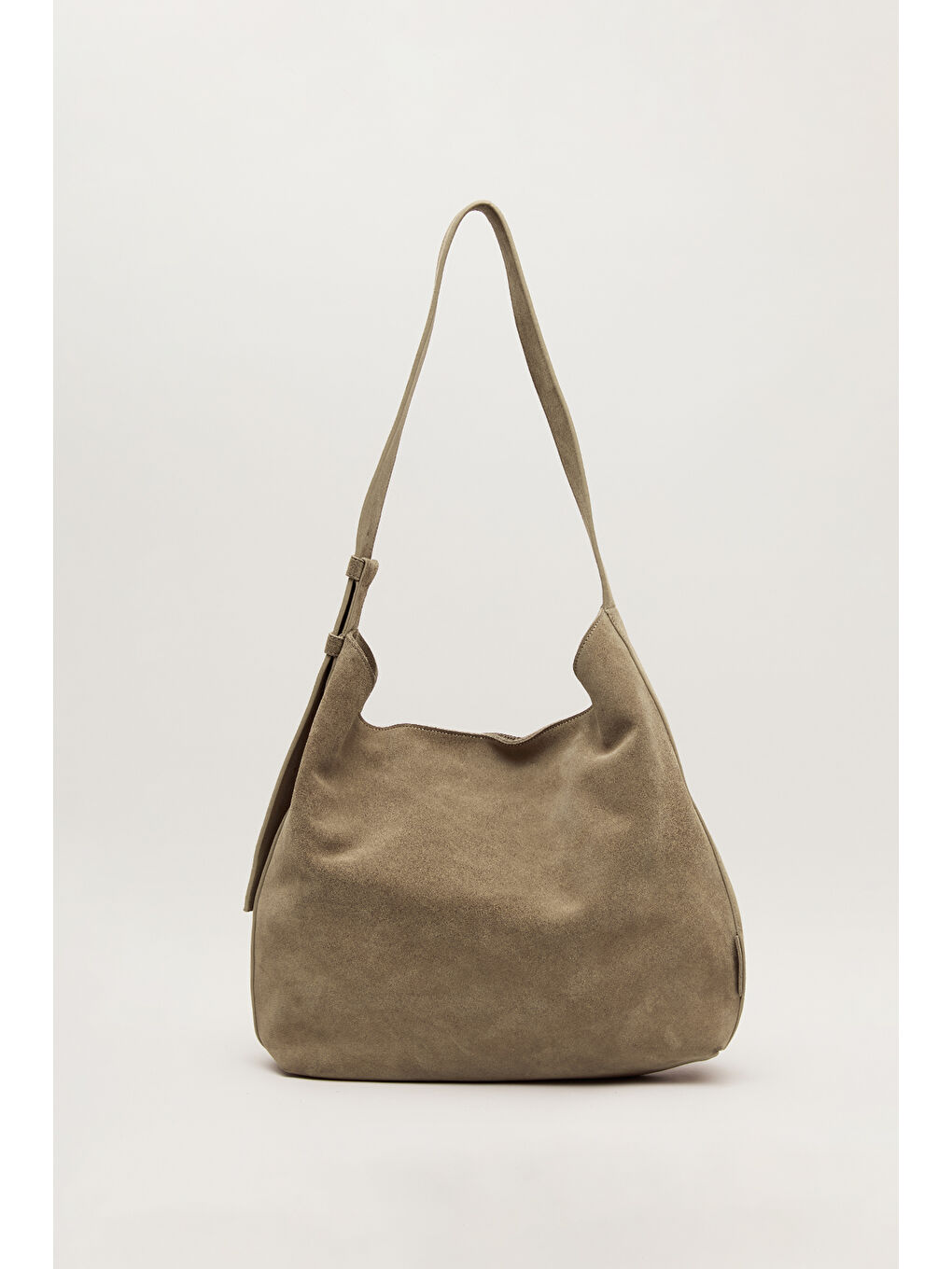 Bej Süet Maxi Kol Çantası Kum-3