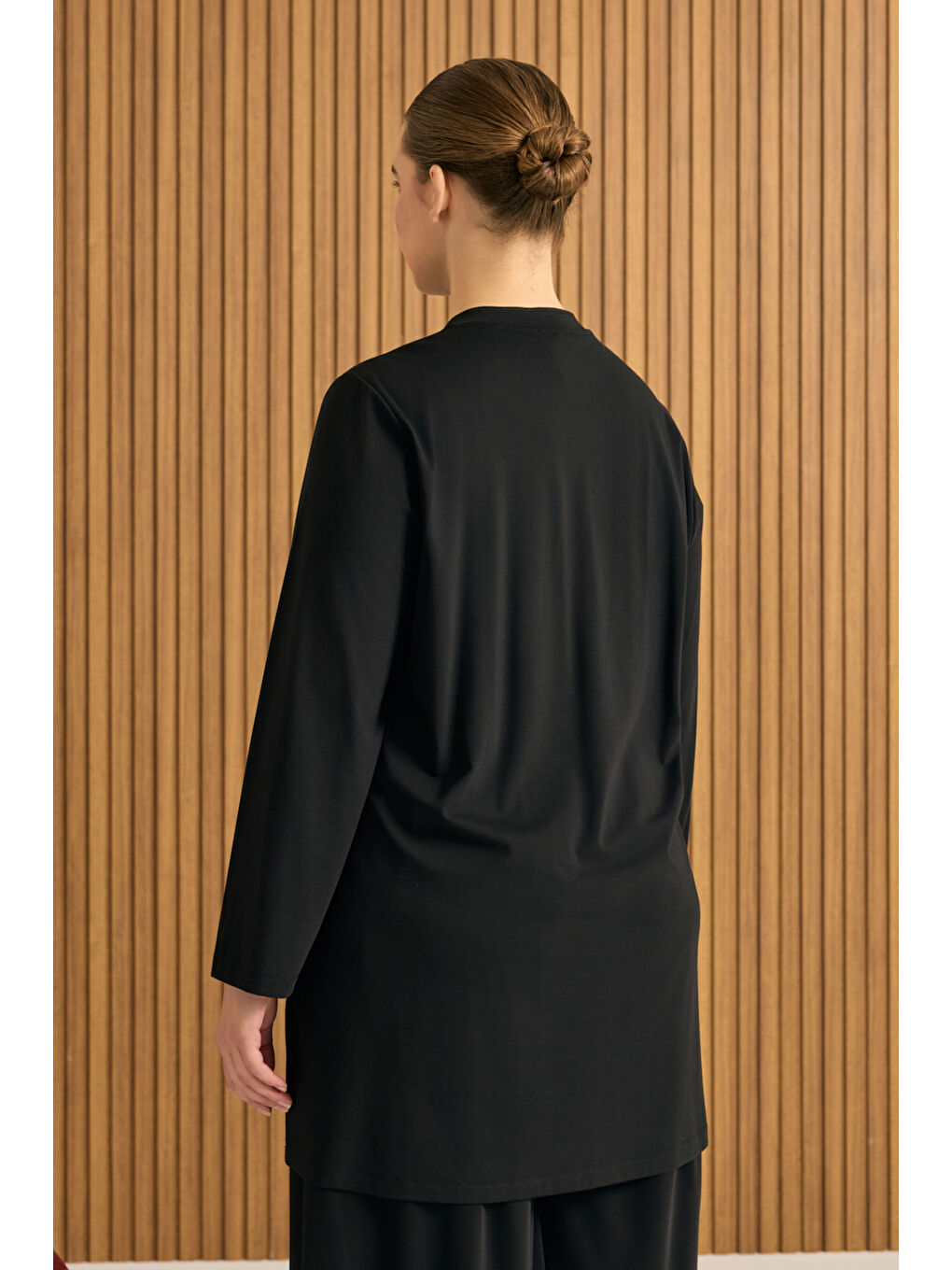 Siyah Rayon Pijama Üstü-3