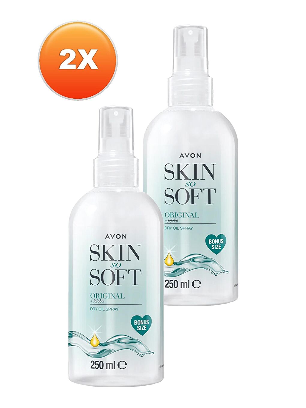 AVON Skin So Soft Orijinal Kuru Yağ Vücut Spreyi 250 ml 2'li Set - 1