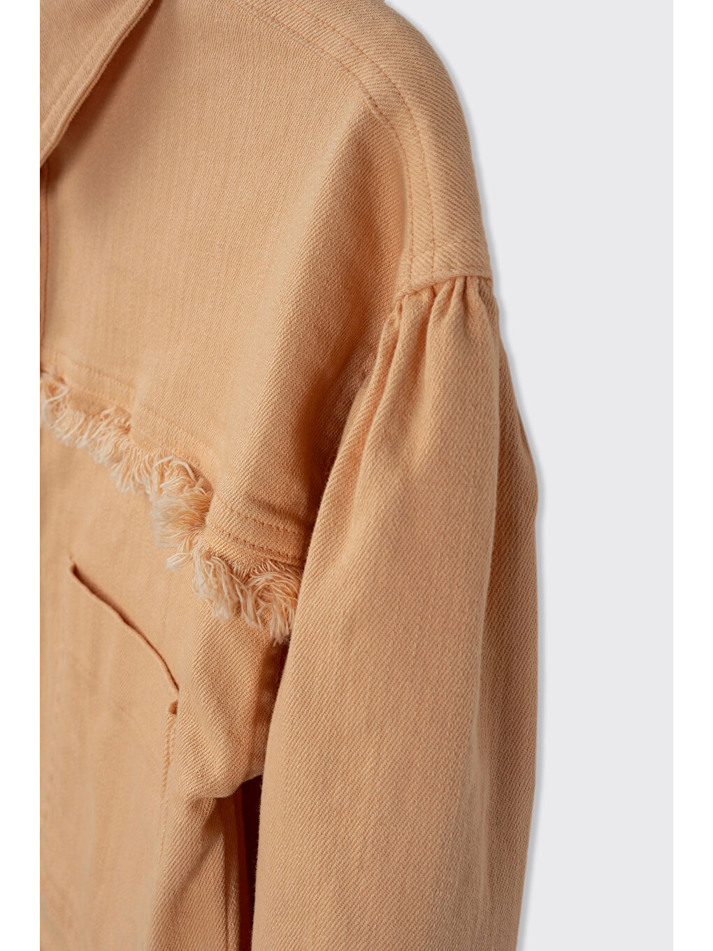 Pembe Kız Çocuk Püskül Detaylı Somon Ceket-2