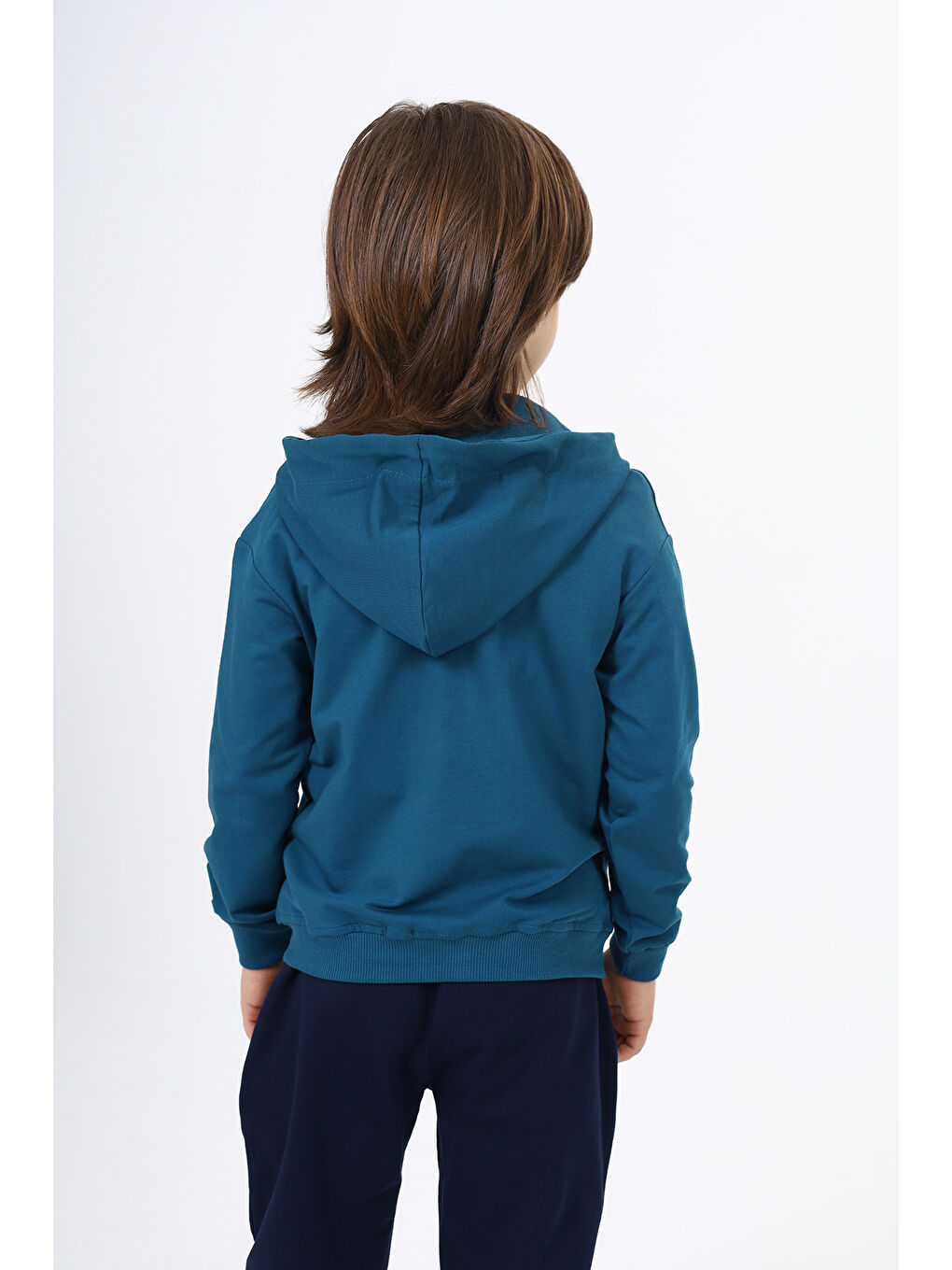 Petrol Erkek Çocuk Fermuarlı Sweatshirt-3