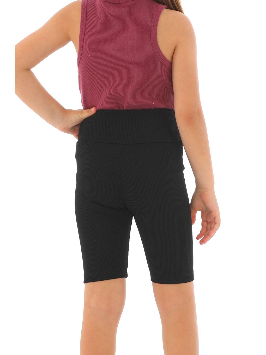 Fitilli Siyah Renk Kız Çocuk Tayt-7