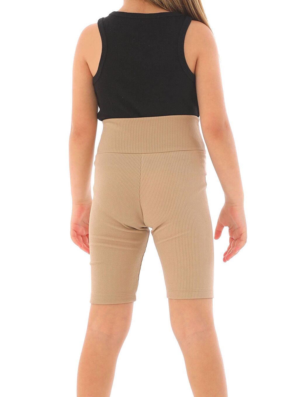 Fitilli Bej Renk Kız Çocuk Tayt-6