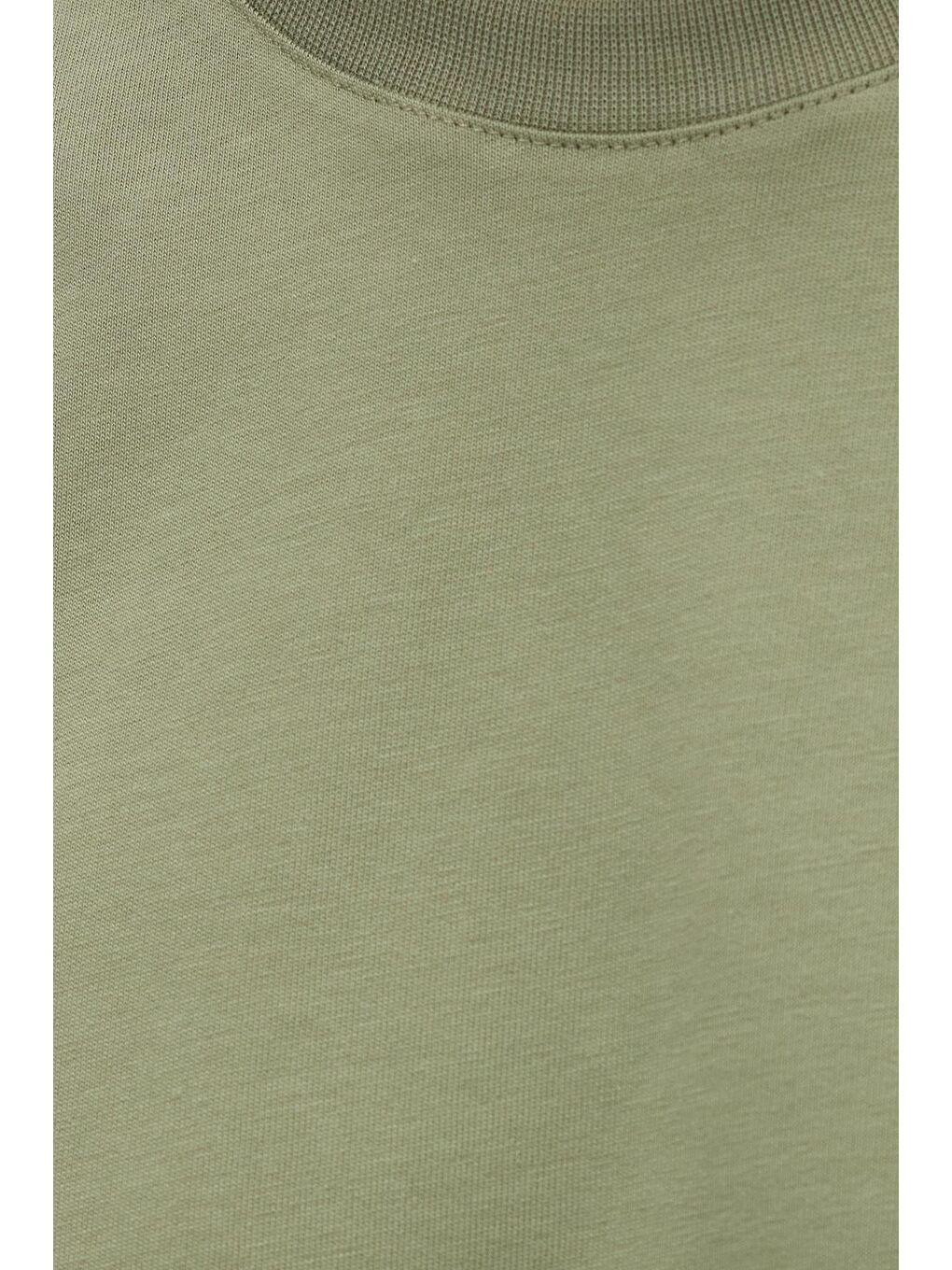 Erkek Boxy Fit Bol Kesim %100 Pamuk Bisiklet Yaka Yeşil Tişört-4
