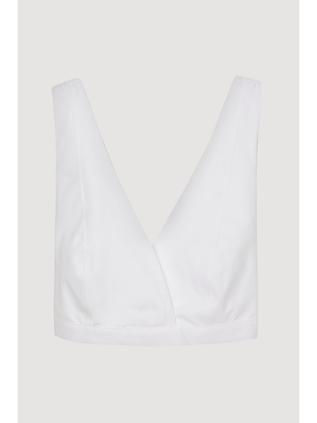 Bağlama Detaylı Kruvaze Büstiyer Bluz Beyaz-1