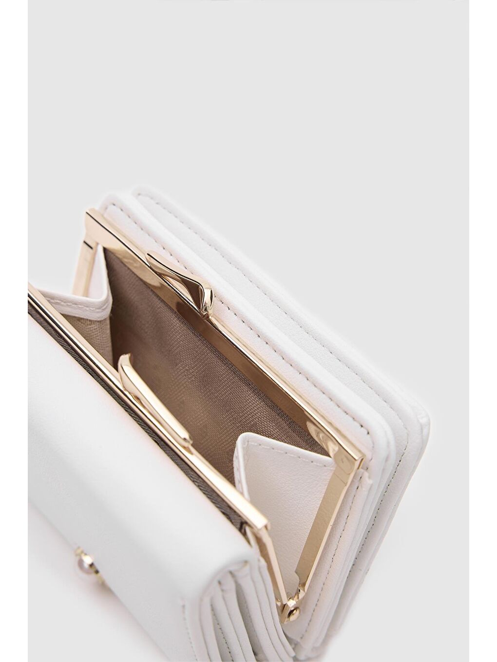 Daisy İncili Burslu Cüzdan Beyaz-4