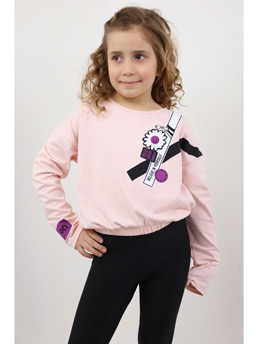 Pembe Kız Çocuk Baskılı Tişört